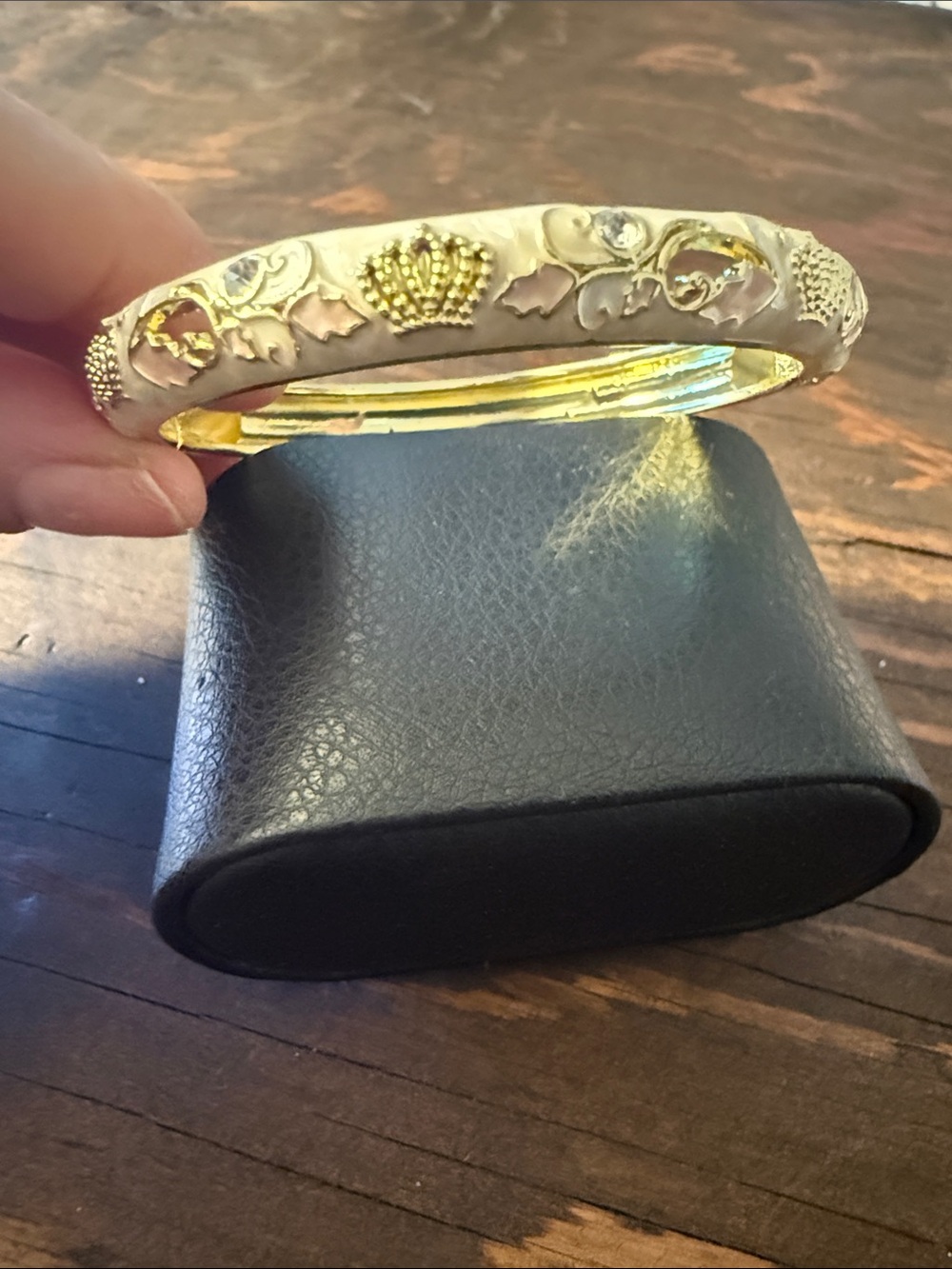 Gold Plated Crown Motif Bangle Bracelet - Women Jewelry